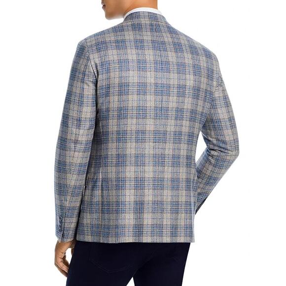 Robert Graham Sport Coat Mens 46R Wool Silk Plaid Slim Fit Blazer Jacket Preppy - Picture 4 of 16